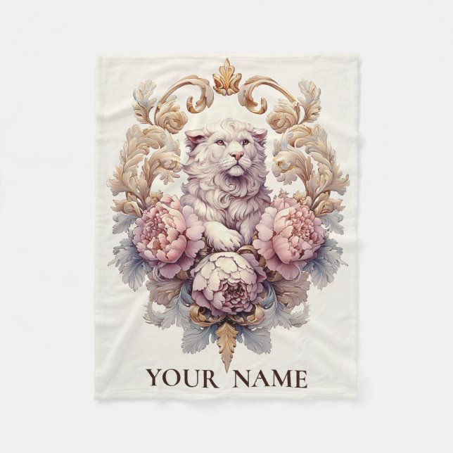 Lejon och Lamb Heraldisk Vapensköld Fleecefilt (Framsidan)