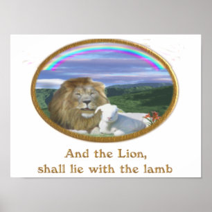 lejon och lambaffisch poster