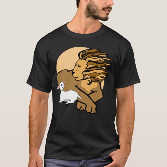 Lejon och lamm i fred t shirt (Framsida)