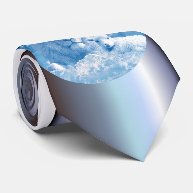 Lejon och lamm i molnen slips (Rullad)