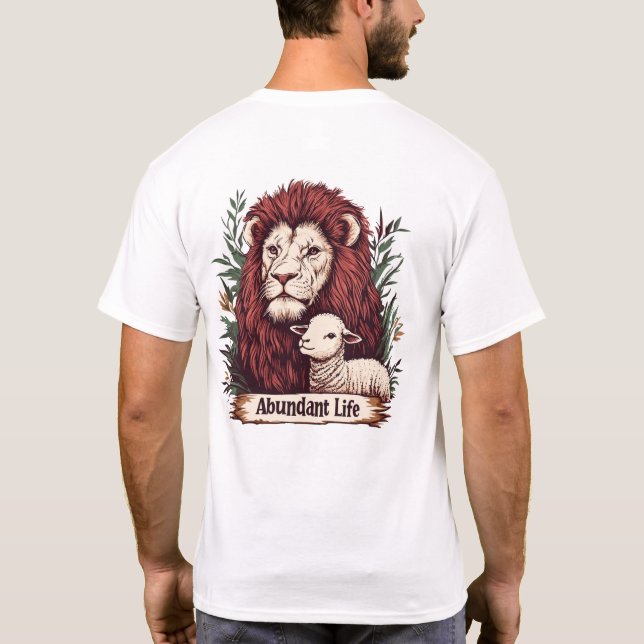 Lejon och lamm - överflödig livstid (baksida) t shirt (Baksida)