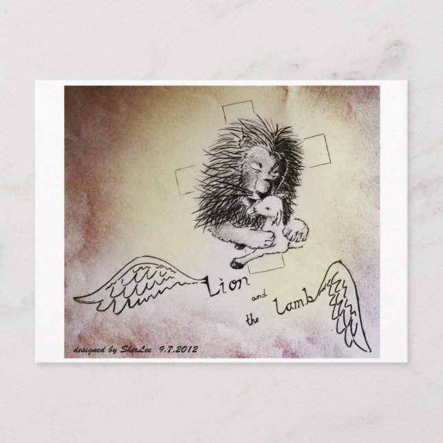 Lejon och lamm vykort (Framsida)