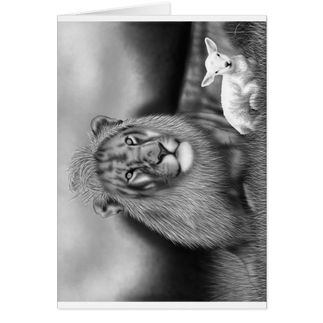 Lejon och lampa hälsningskort (Framsidan)