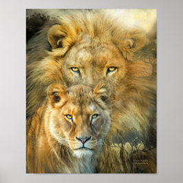 Lejon och lionesisk Royalty Art Poster/prinr Poster