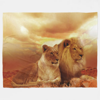 Lejon och Lioness Anpassningsbar Fleece Blanket, s