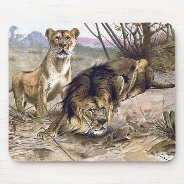Lejon och Lioness Mousepad Musmatta (Framsidan)