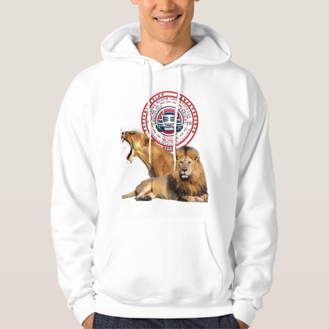 LEJON OCH LIONESS-SKYDD HOODIE (Framsida)