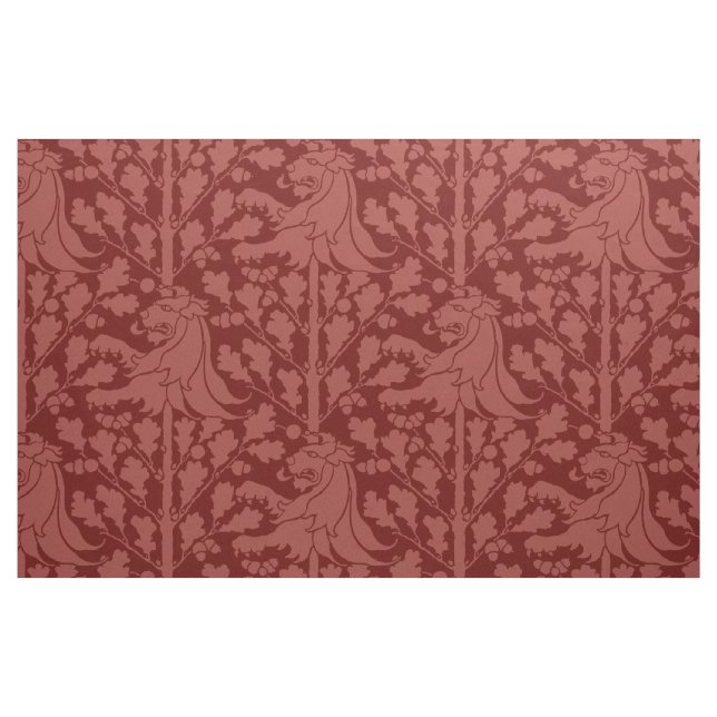 Lejon och oak, tegelrött tyg (Fat Quarter)