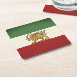 Lejon och sol Rustic Flag Paper Coaster Underlägg Papper Kvadrat