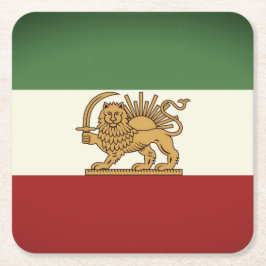 Lejon och sol Rustic Flag Paper Coaster Underlägg Papper Kvadrat