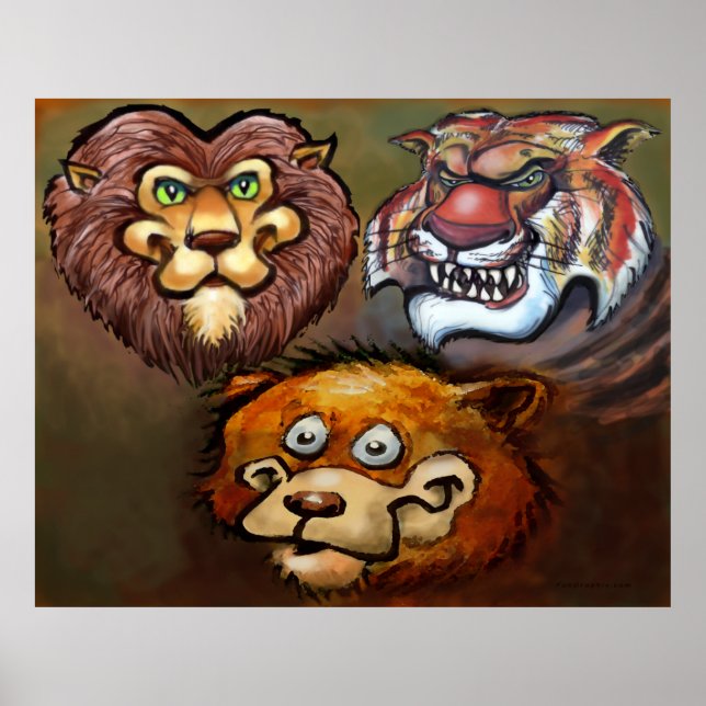 Lejon och tigrare och Bears. Poster (Framsidan)
