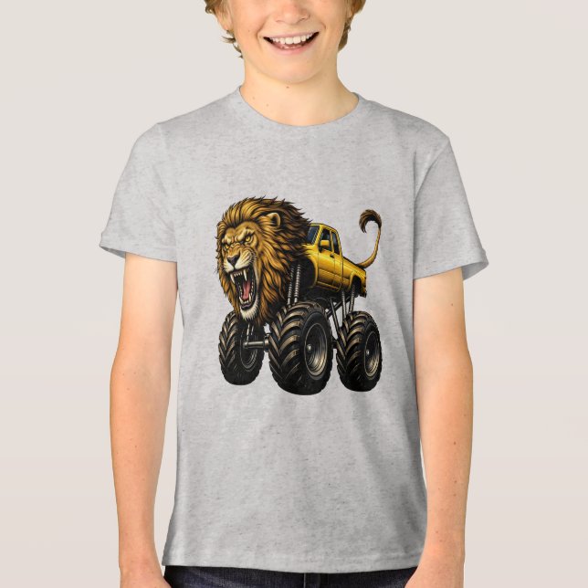 Lejon Off Road Monster Truck T Shirt (Framsida)