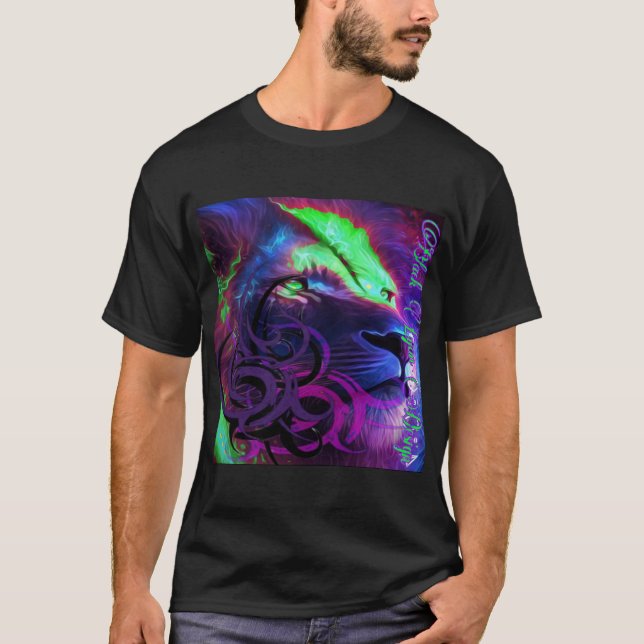 Lejon Oil Black Lyon-design T Shirt (Framsida)