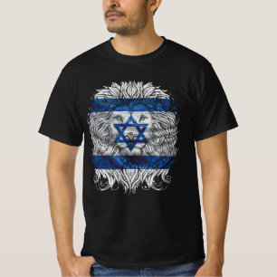 Lejon om det judiska Pridet Israel Flagga Jerusale T Shirt