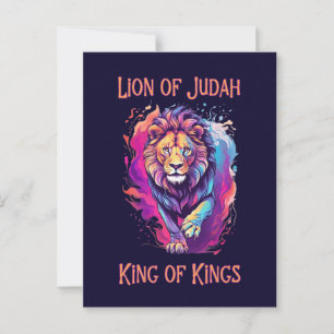 Lejon om Judah Christian Faith Jesus Gift Vykort