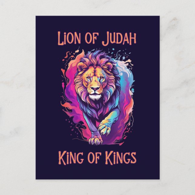 Lejon om Judah Christian Faith Jesus Gift Vykort (Framsida)