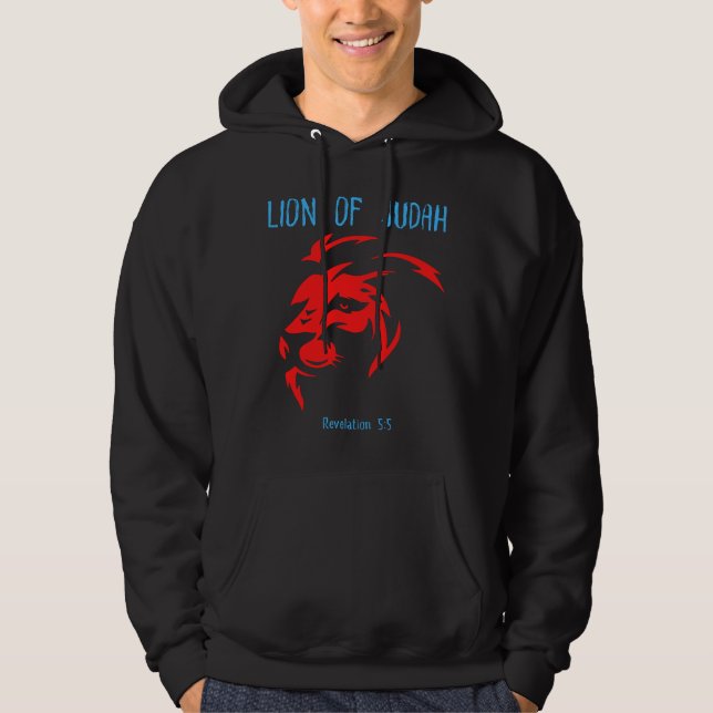 Lejon om Judah Christian Jesus Faith Gift Hoodie (Framsida)