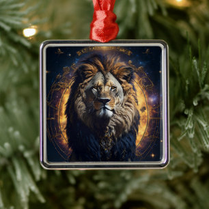 Lejon om Judah Christian Jesus Faith Julgransprydnad Metall