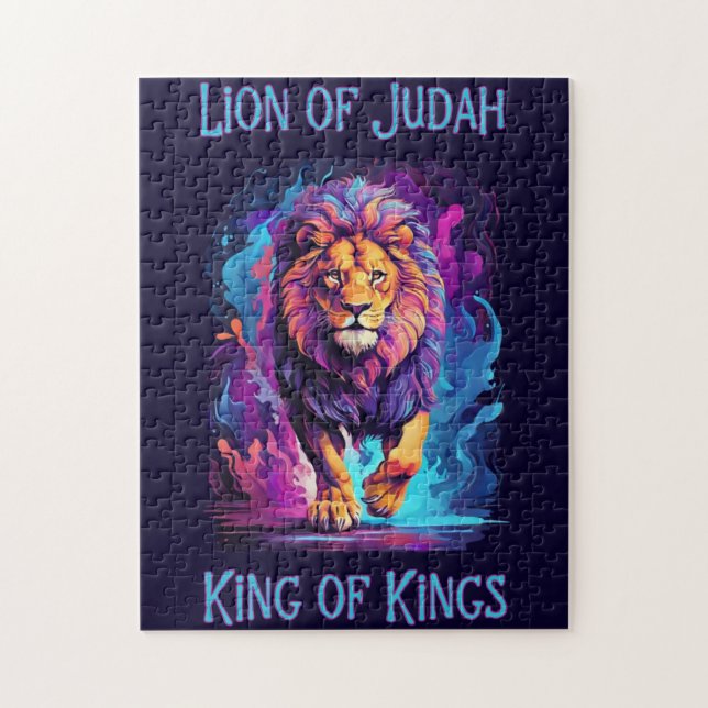 Lejon om Judah Faith Jesus Christian Gift Pussel (Vertikal)