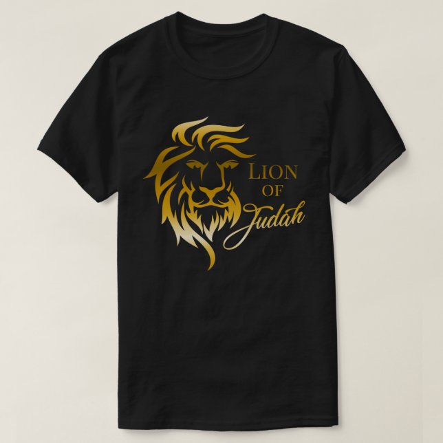 Lejon om Judah Golden Gult Christian Evangelical T Shirt (Design framsida)