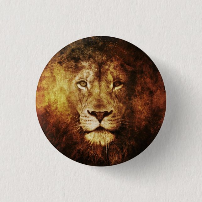 Lejon om Judah - Haile Selassie - Rastafari Button Knapp (Framsida)