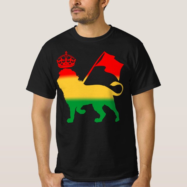 Lejon om judah - Jamaica Färg T Shirt (Framsida)