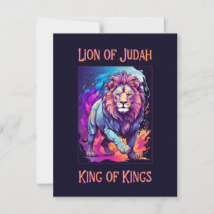 Lejon om Judah Jesus Faith Christian Art Vykort