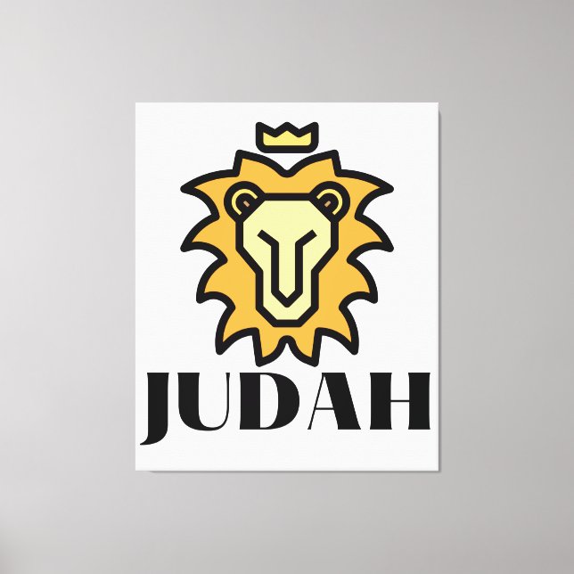 Lejon om Judah Krona Canvas Wall Art (Framsida)