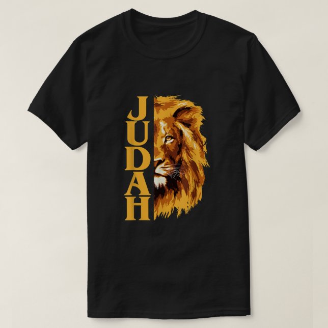 Lejon om Judah Messianic Hebrew Israelite Christia T Shirt (Design framsida)