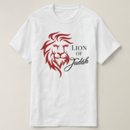 Lejon om Judah Red Black Christian Biblical T Shirt