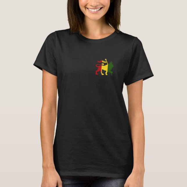 Lejon om Judah Reggae Rastafari etiopisk hebrew är T Shirt (Framsida)