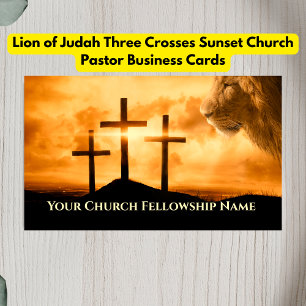 Lejon om Judah Three Kor Sunset Church Pastor Visitkort