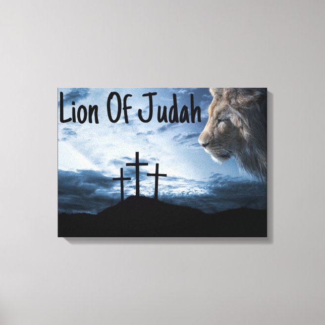 Lejon om Judah Tribe Kor Canvas Wall Art (Framsida)