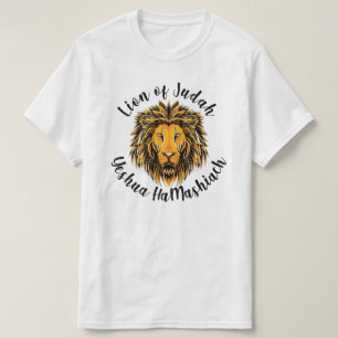 Lejon om Judah Yeshua HaMashiach Savior T Shirt