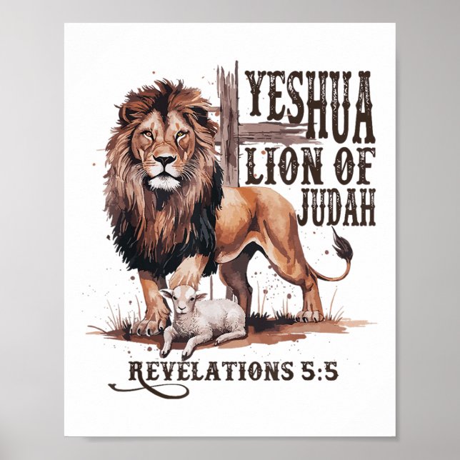 Lejon om Judah Yeshua Jesus Bible Religiösa Christ Poster (Framsidan)