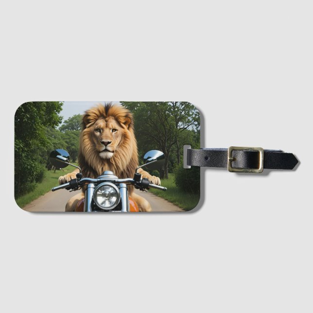 Lejon om motorcykel bagagebricka (Framsida horisontal)