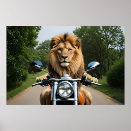 Lejon om motorcykel poster