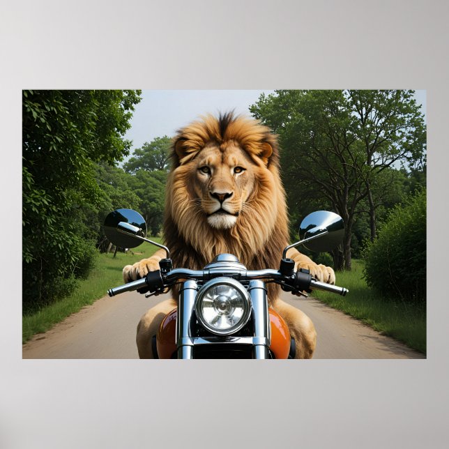 Lejon om motorcykel poster (Framsidan)