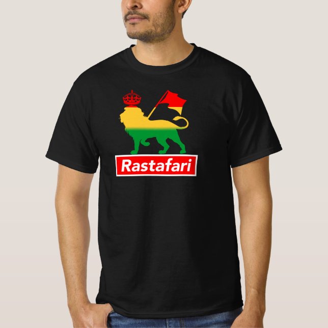 Lejon One Kärlek One Heart Rastafari Peace Rasta T Shirt (Framsida)