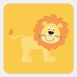 Lejon Orange för kute Fyrkantigt Klistermärke