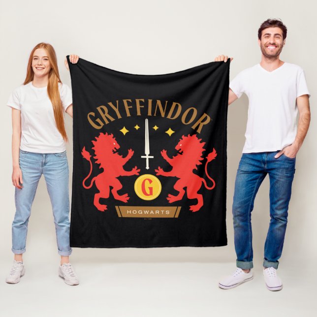 LEJON ordgrafik för GRYFFINDOR™-Dubbla Fleecefilt (På plats)