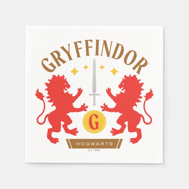 LEJON ordgrafik för GRYFFINDOR™-Dubbla Pappersservett (Framsidan)