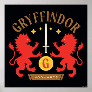 LEJON ordgrafik för GRYFFINDOR™-Dubbla Poster