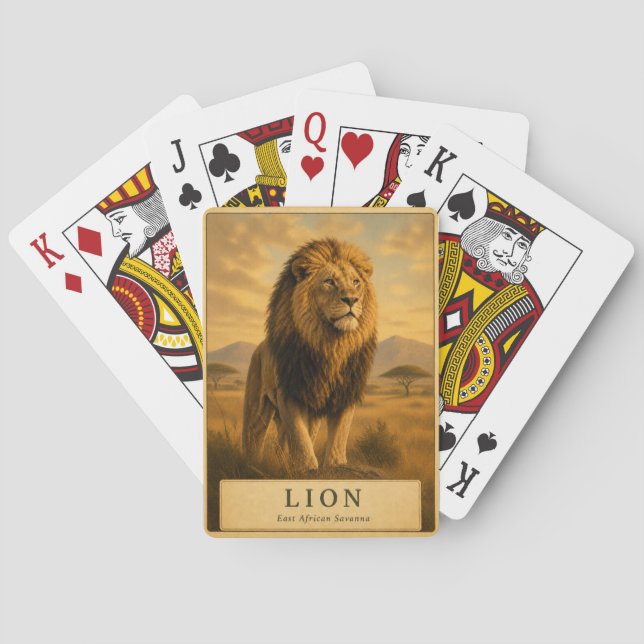 Lejon Östafrikansk savann VINTAGE Casinokort (Baksidan)