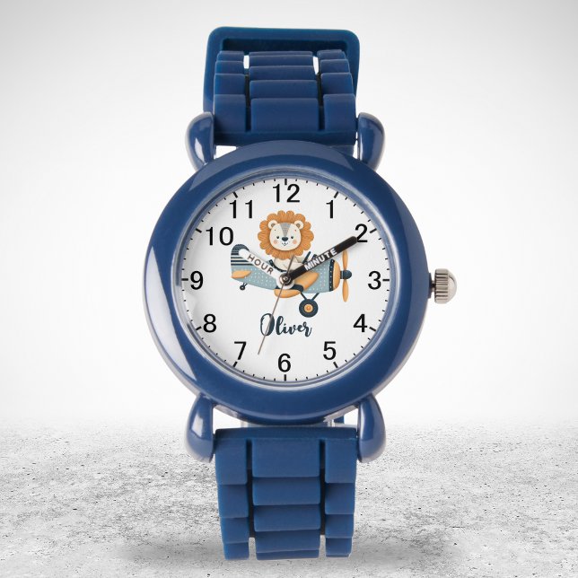 Lejon på Charming Airplane Personlig Armbandsur (Skapare uppladdad)