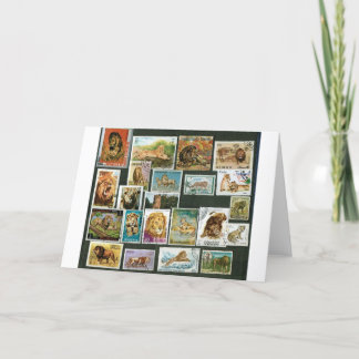 Lejon på frimärke kort