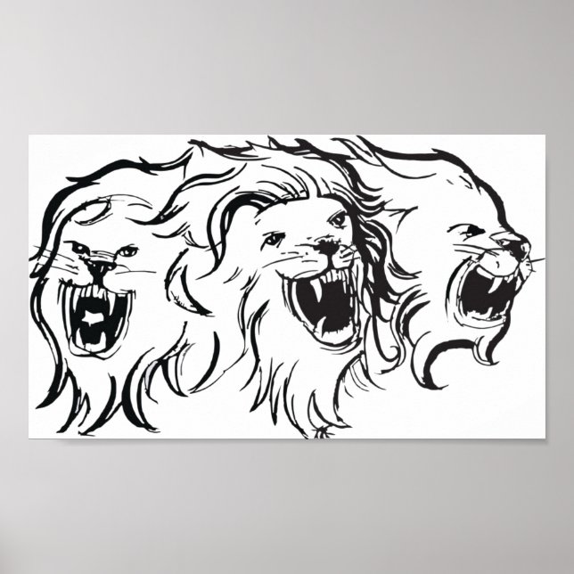 Lejon på väggen poster (Framsidan)
