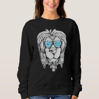 Lejon patriot för Greklands Flagga Biker T Shirt