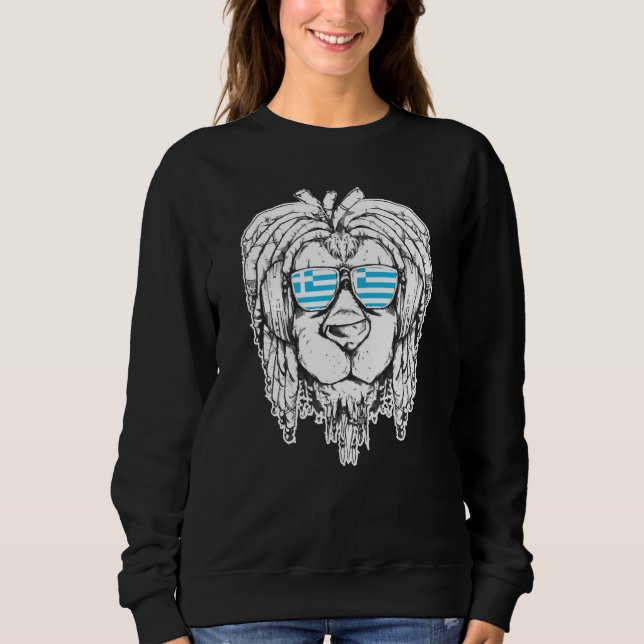 Lejon patriot för Greklands Flagga Biker T Shirt (Framsida)