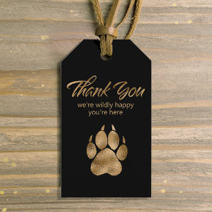 Lejon Pawprint Tack Black Guld ID1148 Presentetikett